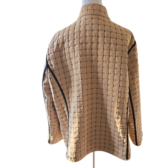 Tan/Black Quilted Reversible Jacket - Picture 4 of 8